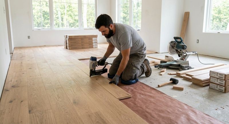 White Oak Floor Installation in Conifer, CO